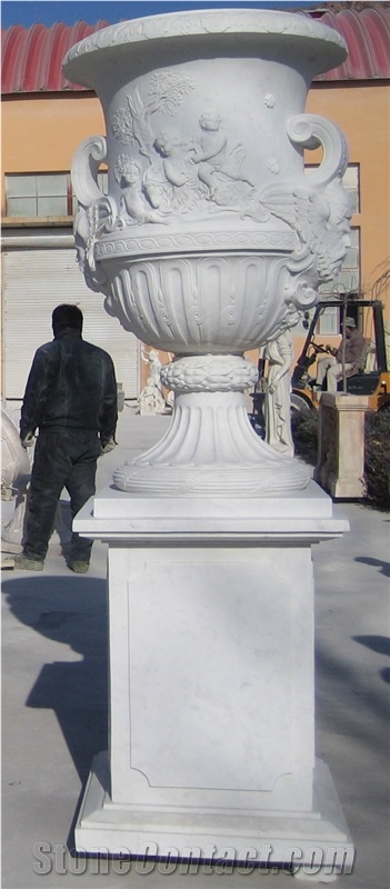 Nice Hand Carved Garden Flower Pot
