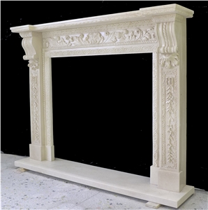 Nice Hand Carved Marble Fireplace Mantel