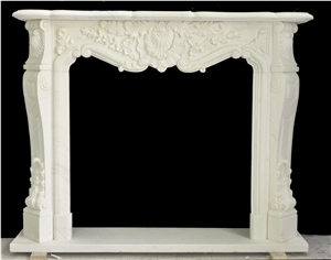 Nice Hand Carved Stone Indoor Fireplace Mantel