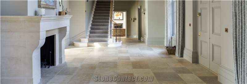 Limestone Traditional Fireplace