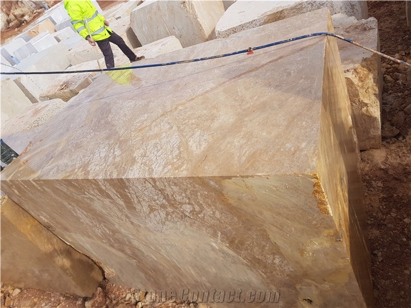 Golden Sunset Marble Block, Turkey Golden Marble