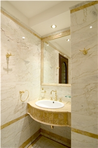 Modern Bathroom Design with White Marble