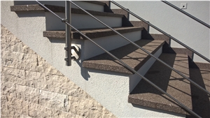 Grey Porphyry Stair Treads, Porfido Fortebuso Steps