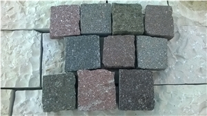 Porphyry Flamed Setts ,Porfido Trentino Cubes Surface Flamed