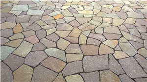 Porphyry Irregular Slabs, Crazy Paving, Porfido Di Val Di Cembra Palladiana
