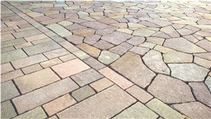 Porphyry Irregular Slabs, Crazy Paving, Porfido Di Val Di Cembra Palladiana