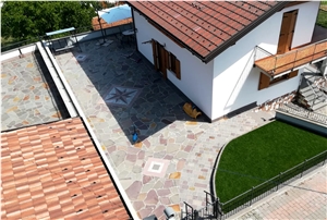 Porphyry Irregular Slabs, Crazy Paving, Porfido Di Val Di Cembra Palladiana