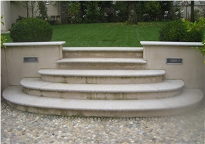 Bianco Montorfano Stairs Flamed Finish, 50mm Thick
