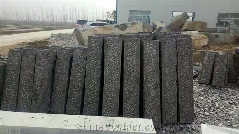 Blue Limestone Palisade,Rough Picked, Bush Hammer