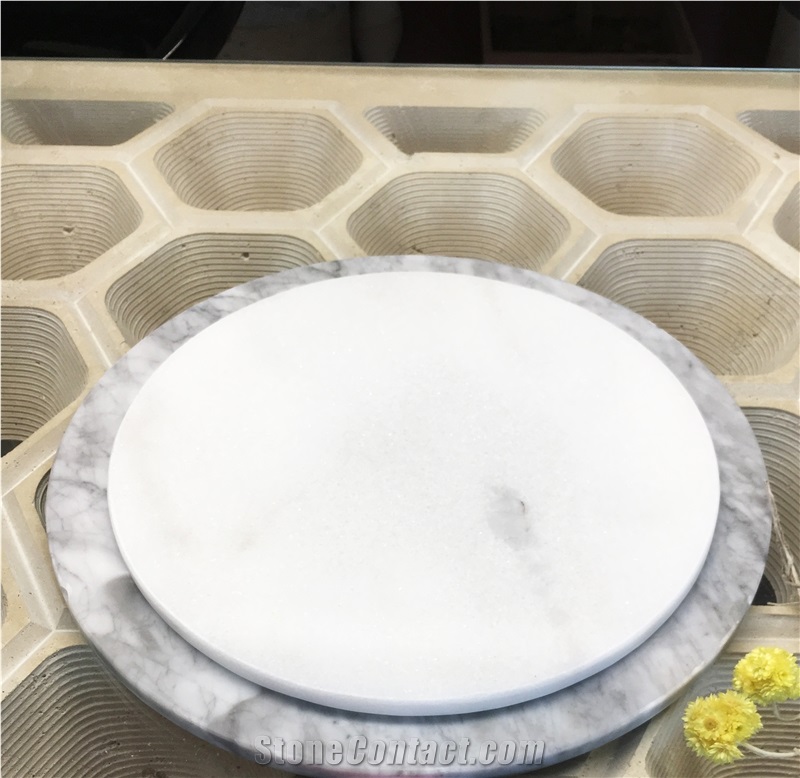 White Marble Serving Platter for Table Decoration