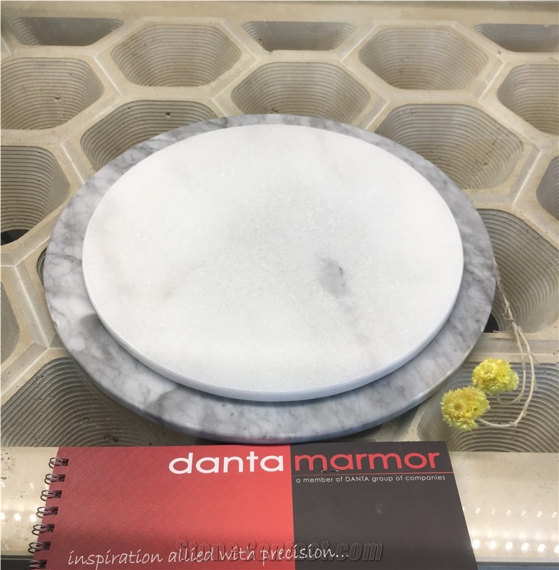 White Marble Serving Platter for Table Decoration