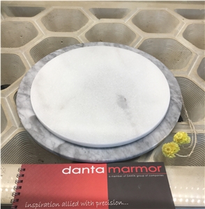 White Marble Serving Platter for Table Decoration