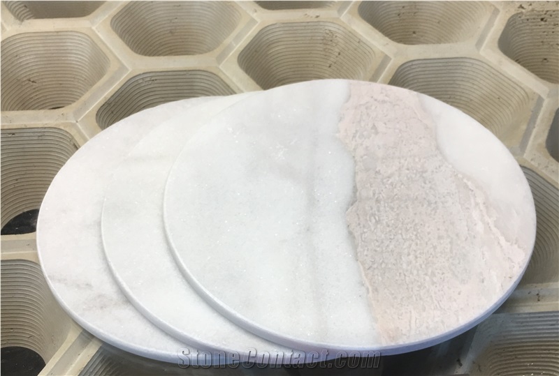 White Marble Serving Platter for Table Decoration