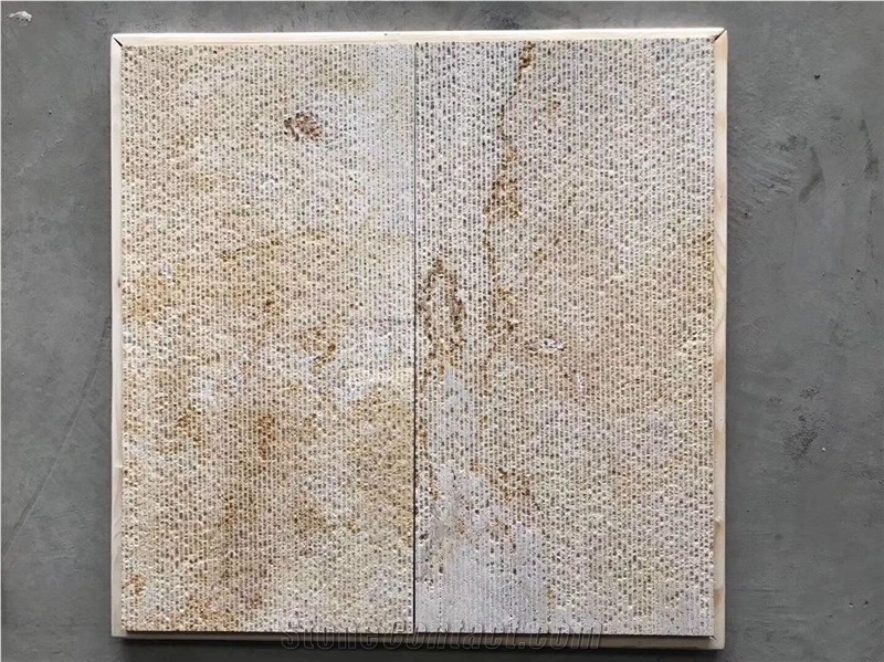 Beige Travertine Panel Culture Stone Slate Ledge
