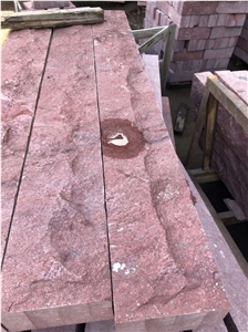 Red Porphyry Paving Stone Flamed Natural Split