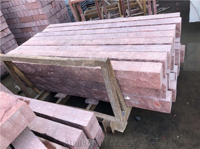 Red Porphyry Paving Stone Flamed Natural Split