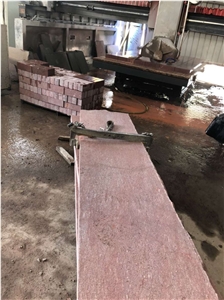 Red Porphyry Paving Stone Flamed Natural Split