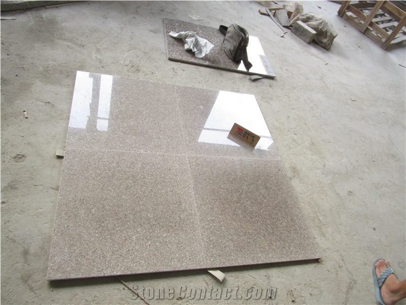 China Cheap G681 Pink Light Beige Stone Tiles Slab