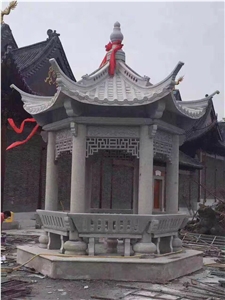 Grey Granite Hexangular Pavilion, Chinese Pagoda Grey Granite Hexangular Pavilion, Chinese Pagoda
