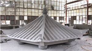 Grey Granite Hexangular Pavilion, Chinese Pagoda