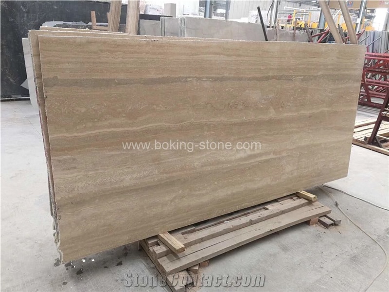 Denizli Beige Travertine Tiles Cream Polished Slab