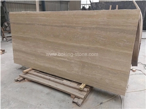 Denizli Beige Travertine Tiles Cream Polished Slab