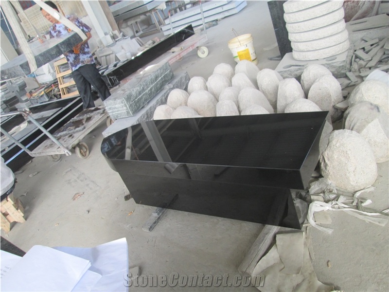 Shanxi Jet Black Granite Stone Custom Bench