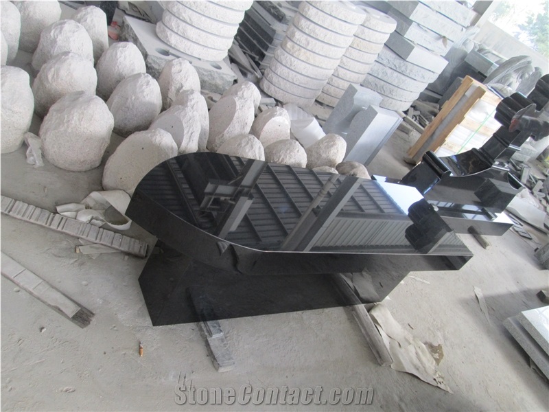 Shanxi Jet Black Granite Stone Custom Bench
