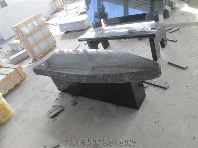 Shanxi Jet Black Granite Stone Custom Bench