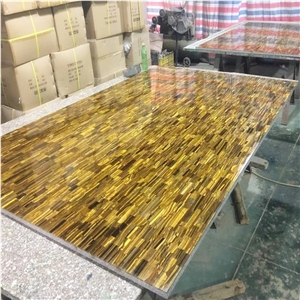 Yellow Tiger Onyx Jade Semiprecious Stone Slab