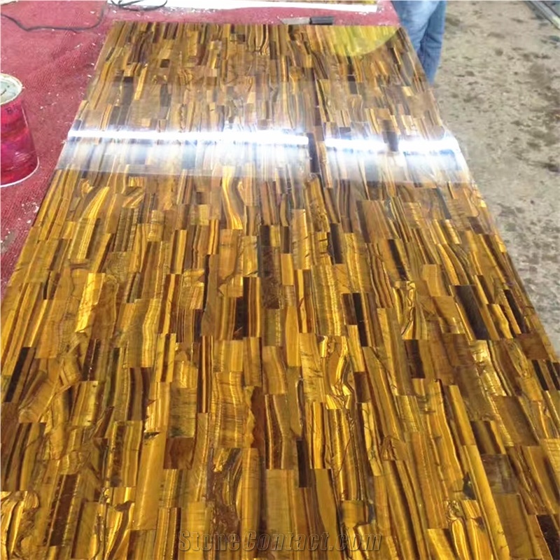 Yellow Tiger Onyx Jade Semiprecious Stone Slab
