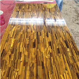 Yellow Tiger Onyx Jade Semiprecious Stone Slab