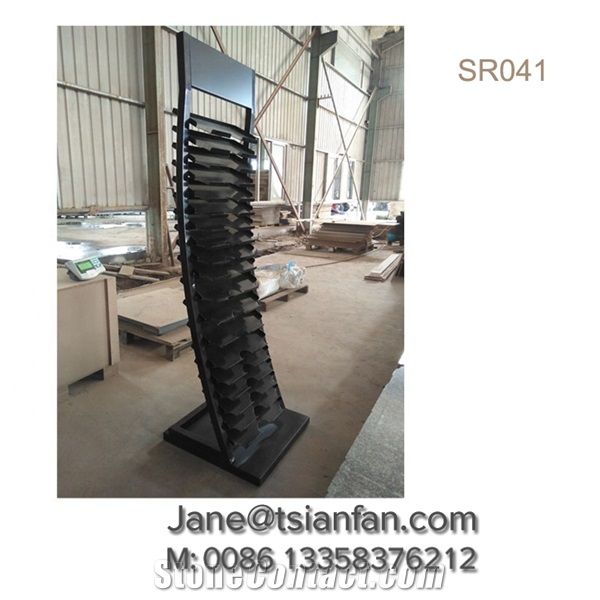 High Quality 3 Row Black Display Tower for Stone
