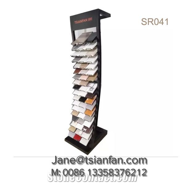 High Quality 3 Row Black Display Tower for Stone