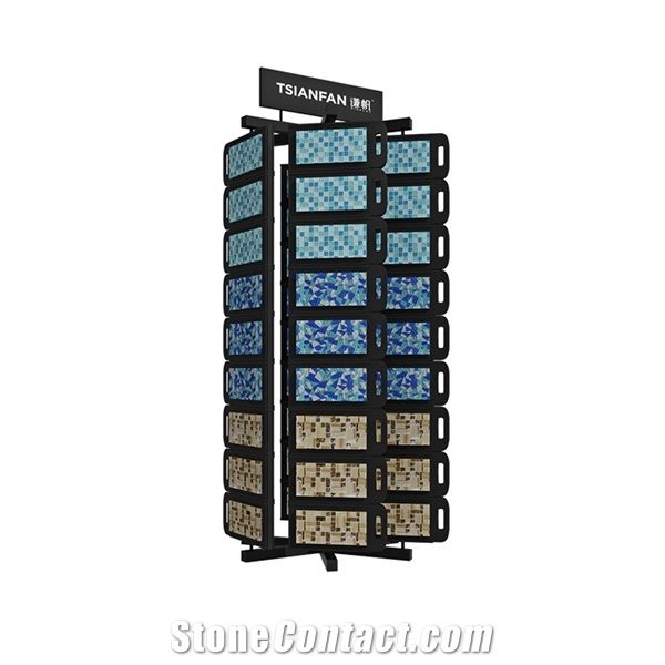 Rotating Mosaic Tile Tray Showroom Display Rack