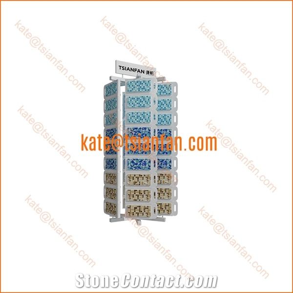 Rotating Mosaic Tile Tray Showroom Display Rack