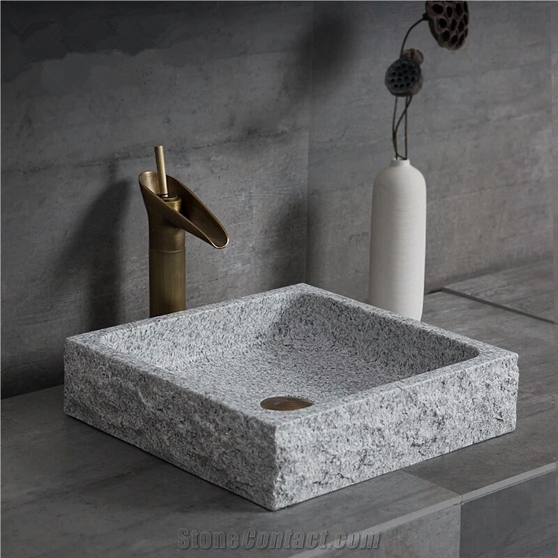 G603 Granite Wash Basins,Light Grey Granite Sinks