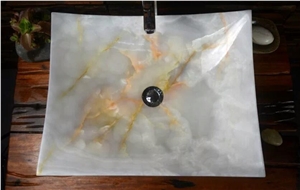 White Onyx Basin,White Onyx Wash Bowl, Stone Sinks