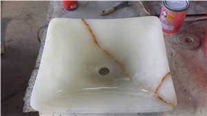 White Onyx Wash Basins, White Onyx Bathroom Sinks