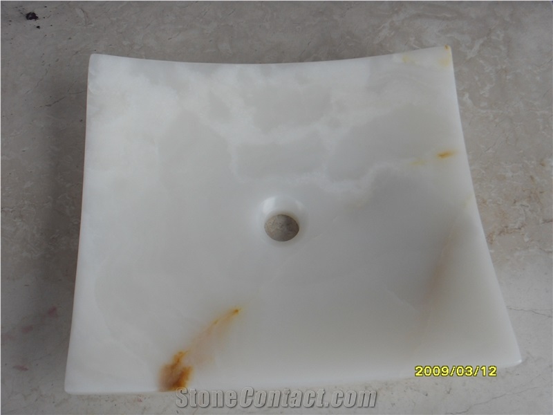 White Onyx Wash Basins, White Onyx Bathroom Sinks