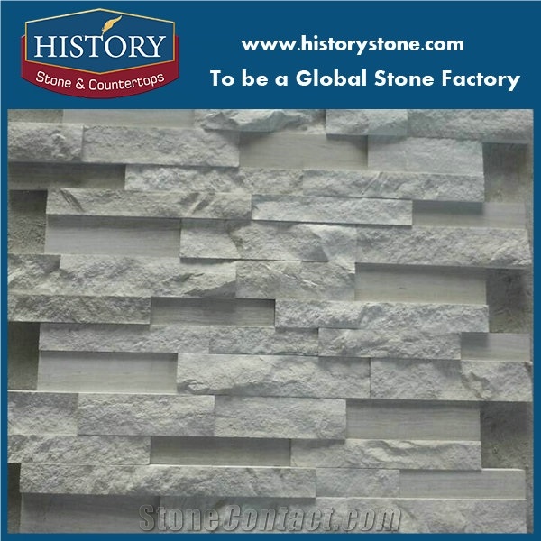 Wood Grey Marble Ledge Stone Wall Cladding