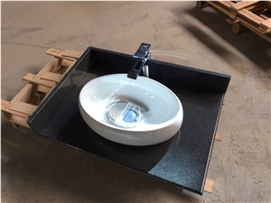 G654 Dark Grey Granite Hotel Vanity Top Sinks