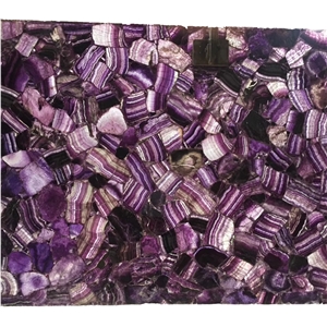 China Amethyst Purple Agate Semiprecious Stone Slabs