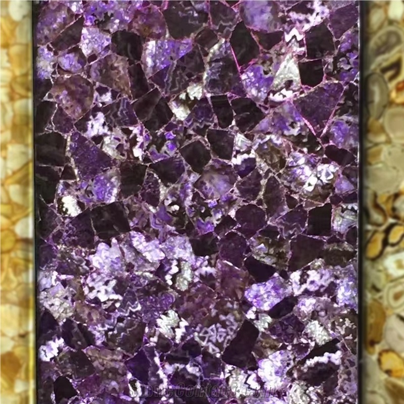 China Amethyst Purple Agate Semiprecious Stone Slabs
