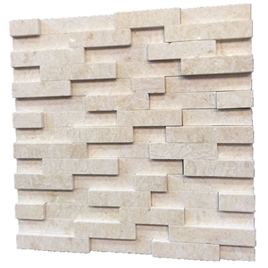 China Gold Marble Mosaic Wall Tiles Split Face