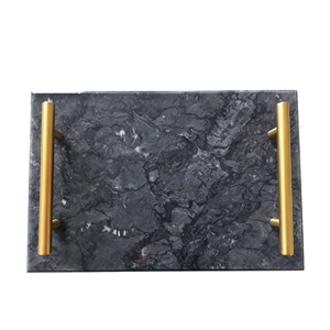 Marble Cheese Tray with Handles in Gold Marble