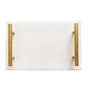 Marble Tray with Gold Tone Handles