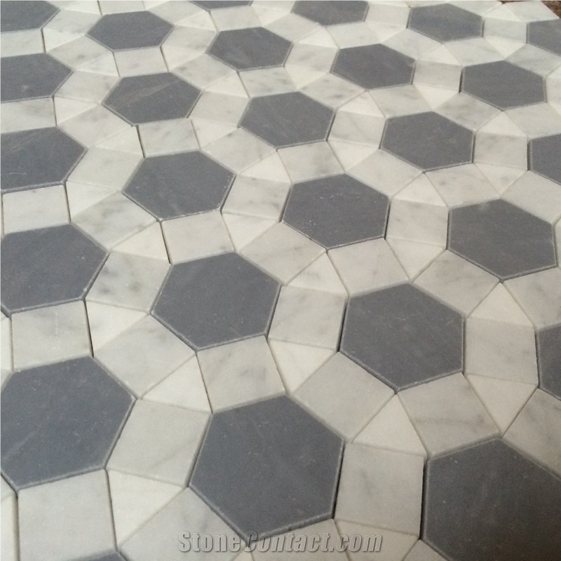 Palissandro Round Marble Mosaic Floor Tiles