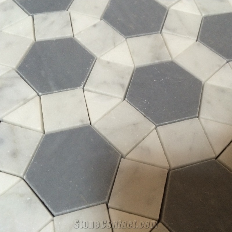 Palissandro Round Marble Mosaic Floor Tiles