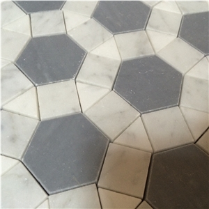 Palissandro Round Marble Mosaic Floor Tiles